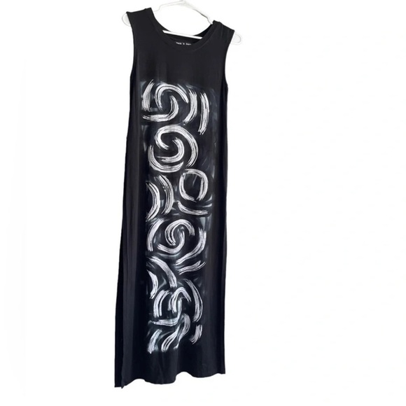 ROCK ‘N KARMA Abstract Side Slits Maxi Tunic Dress Size S - Picture 2 of 14